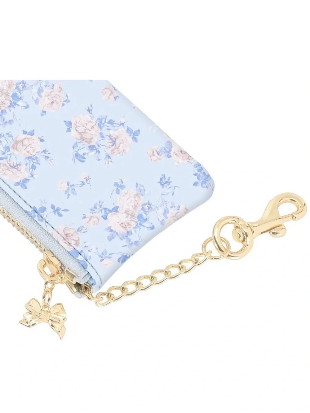 Floral Zip Card Holder Keychain